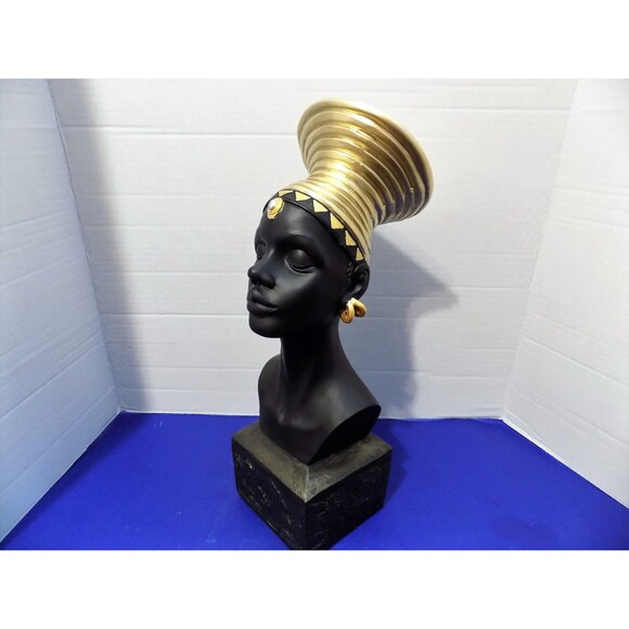NEW Black African Queen Statue Figurine Bust - Picture 1 of 5